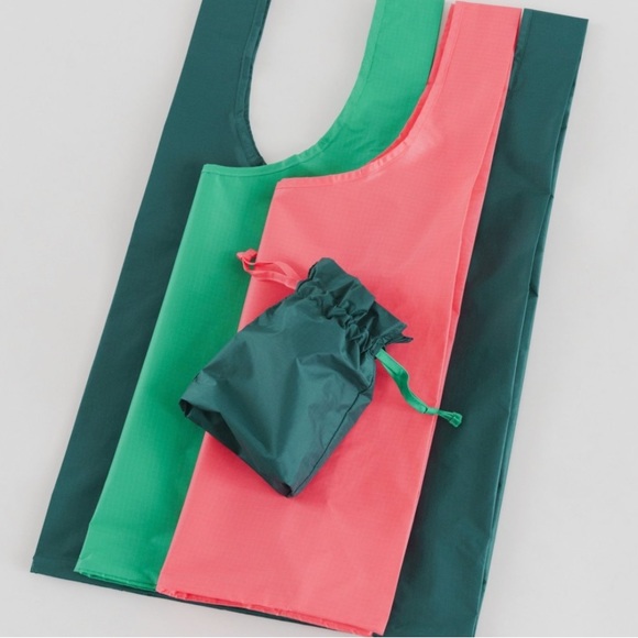 NWT BAGGU WATERMELON SLICE Standard Size Reusable Bags bvr - Picture 1 of 6